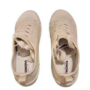 Sonoma Off White Canvas Tie Up Sneakers Size 10